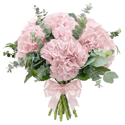 Pink Hydrangea with Eucalyptus Bouquet - Florist London