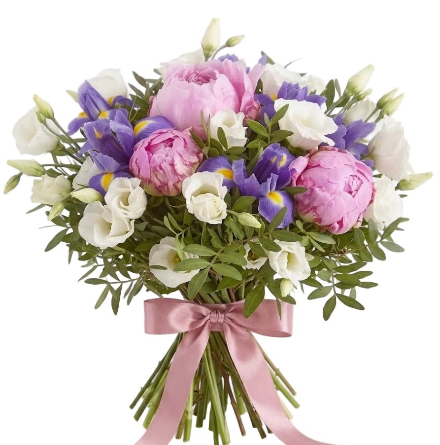 Pink Peonies and Iris Bouquet - Florist London