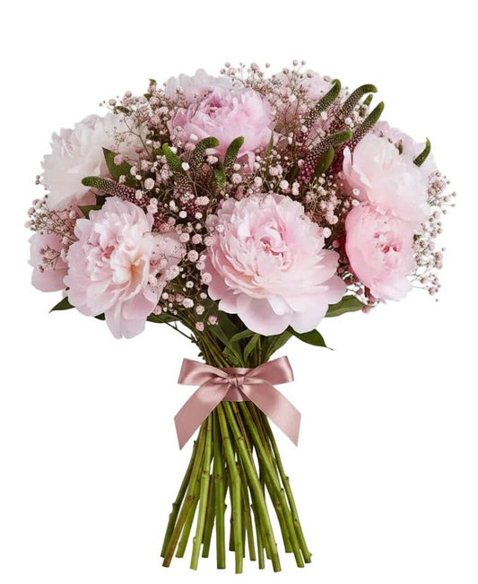 Pink Peonies with Gypsophila and Veronica - Florist London