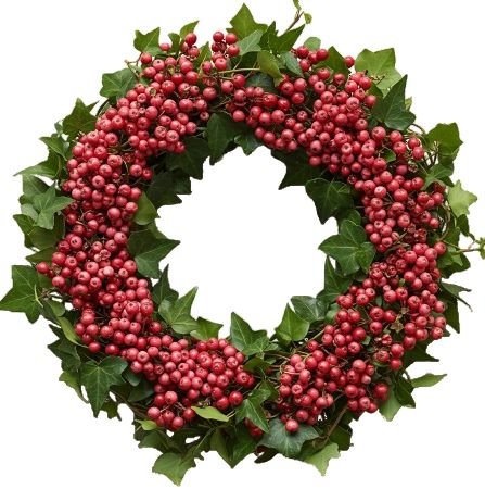 Pink Pepperberry with Hedera Door Wreath - Florist London