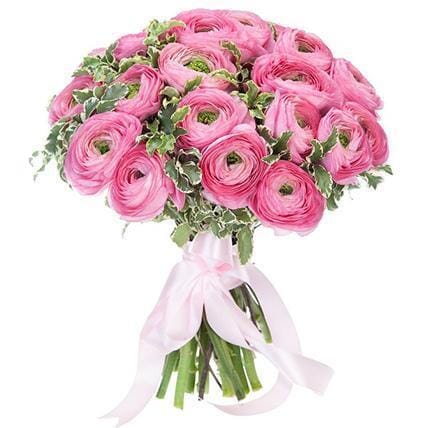 Pink Ranunculus with Pittosporum Bouquet - Florist London