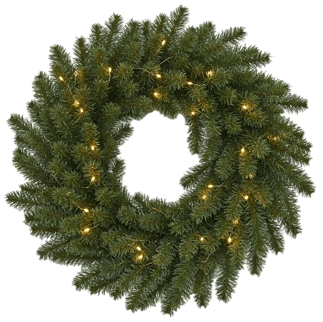 Plain Spruce with Lights Door Wreath - Florist London