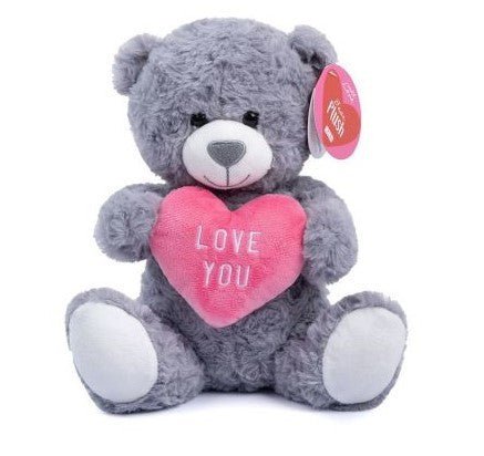 Plush Bear with Pink "LOVE YOU" Heart - Florist London