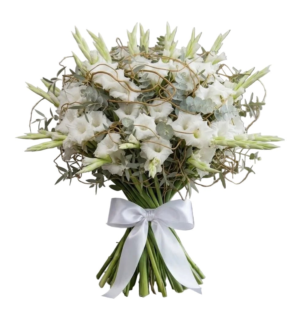 Premium Gladiolus Bouquet with Natural Willow - Florist London