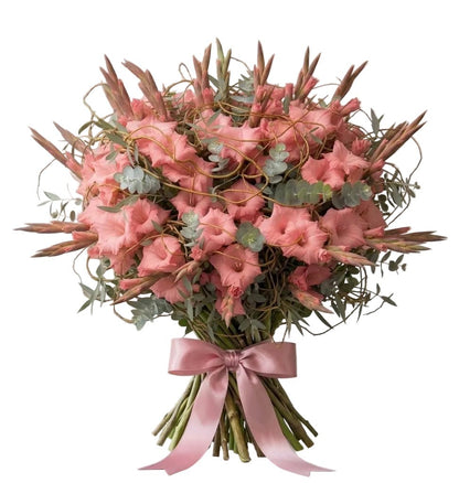 Premium Gladiolus Bouquet with Natural Willow - Florist London