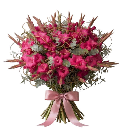 Premium Gladiolus Bouquet with Natural Willow - Florist London