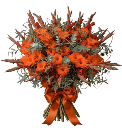 Premium Gladiolus Bouquet with Natural Willow - Florist London