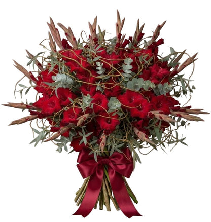 Premium Gladiolus Bouquet with Natural Willow - Florist London