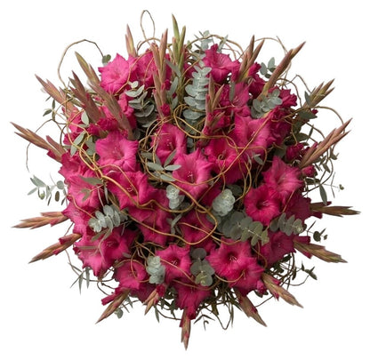 Premium Gladiolus Bouquet with Natural Willow - Florist London