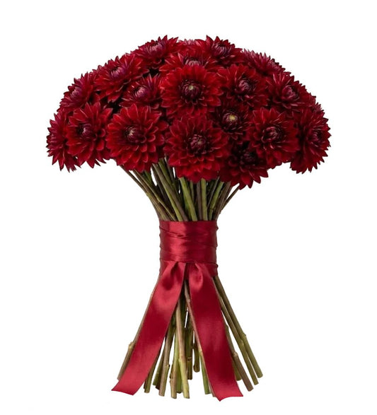 Premium Red Dahlia Bridal Bouquet - Florist London