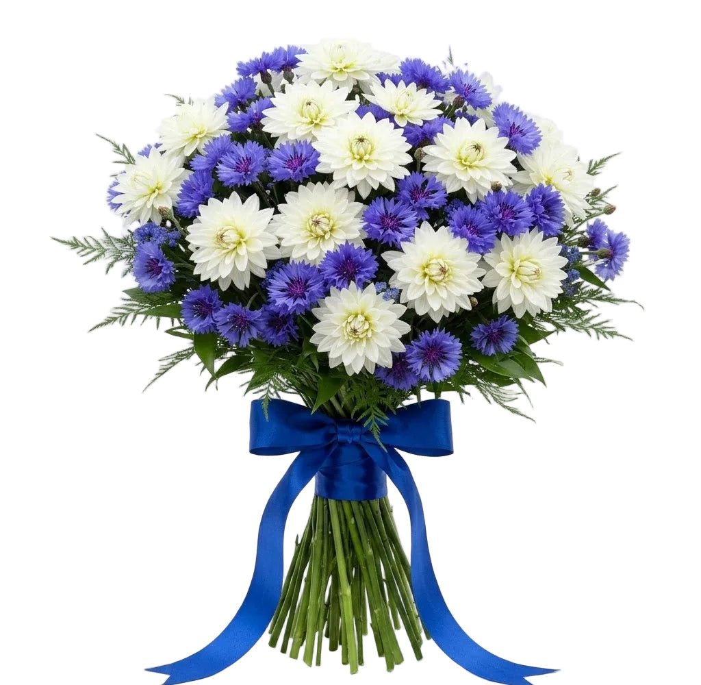 Pretty Bouquet of Dahlia with Cornflowers - Florist London