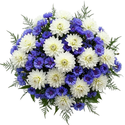 Pretty Bouquet of Dahlia with Cornflowers - Florist London