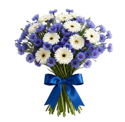 Pretty Bouquet of Gerbera and Cornflowers - Florist London