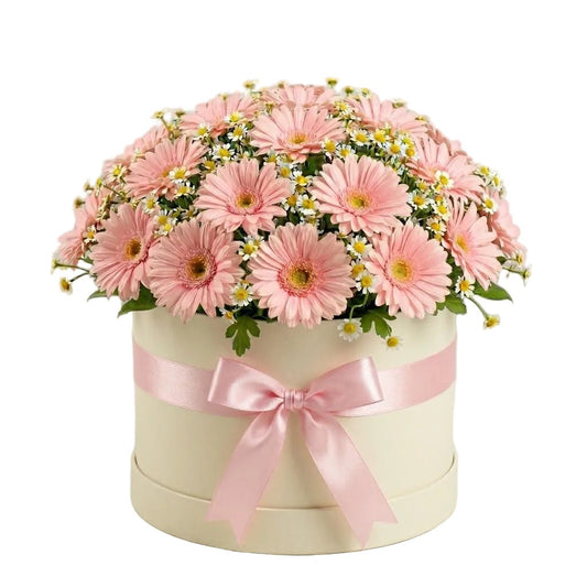 Pretty Box of Gerberas and Daisy Tanacetum - Florist London