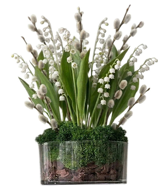 Pretty Lily of the Valley with Catkins Pot Arrangement - Florist London