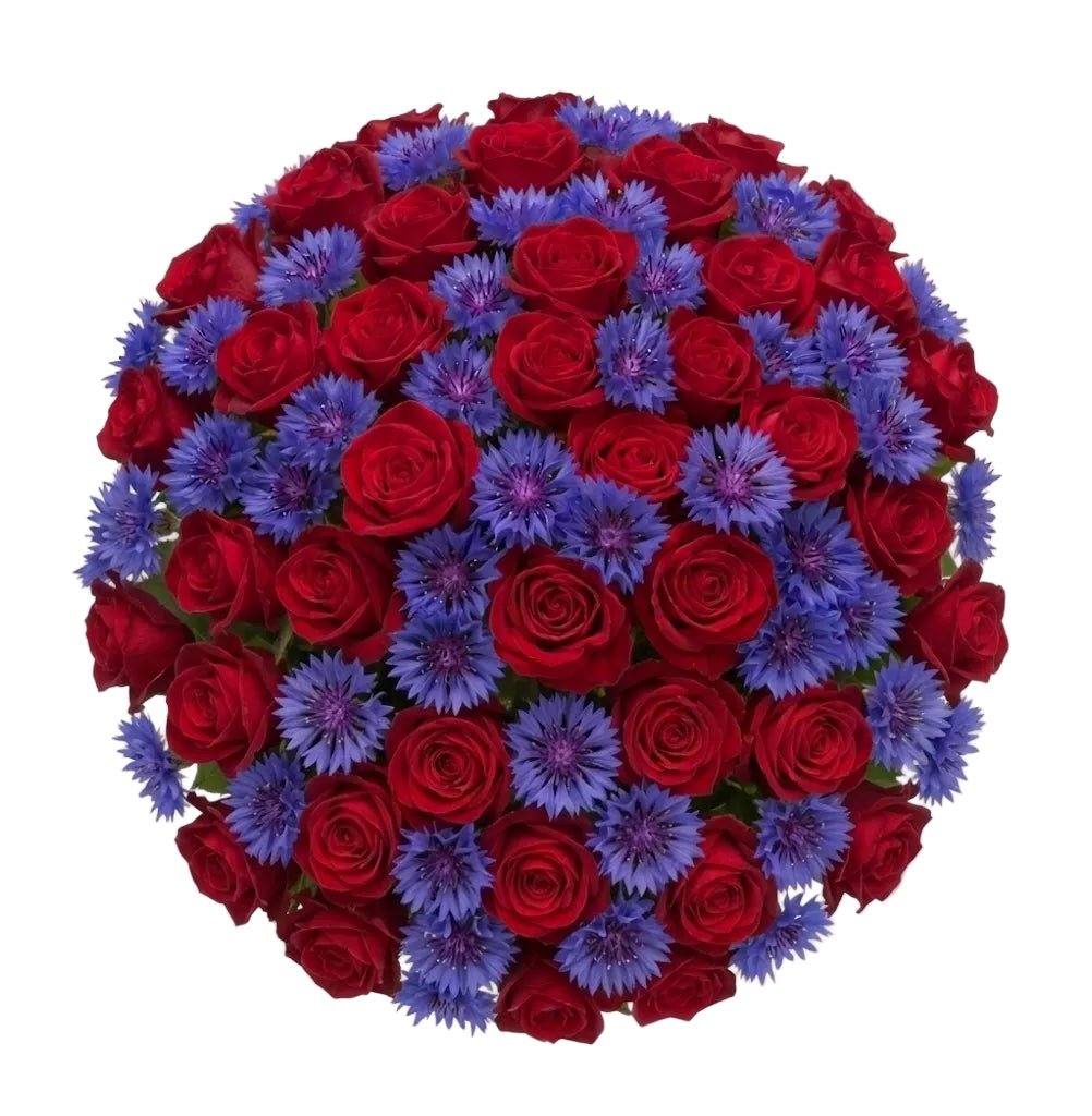 Pretty Roses with Cornflowers Bouquet - Florist London