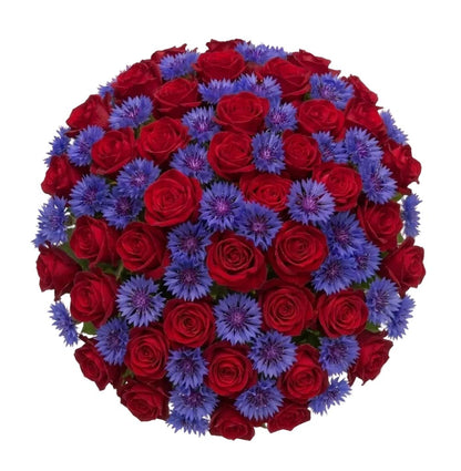 Pretty Roses with Cornflowers Bouquet - Florist London