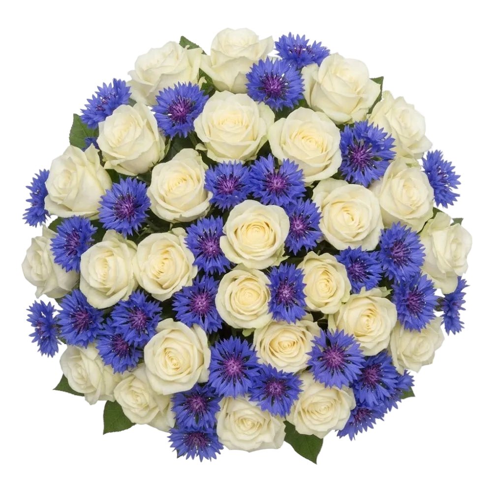 Pretty Roses with Cornflowers Bouquet - Florist London