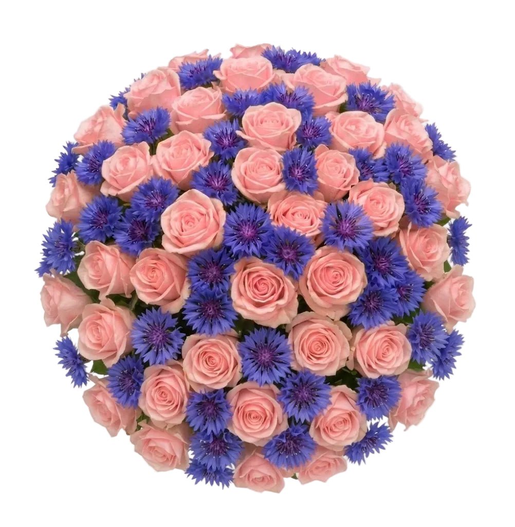 Pretty Roses with Cornflowers Bouquet - Florist London