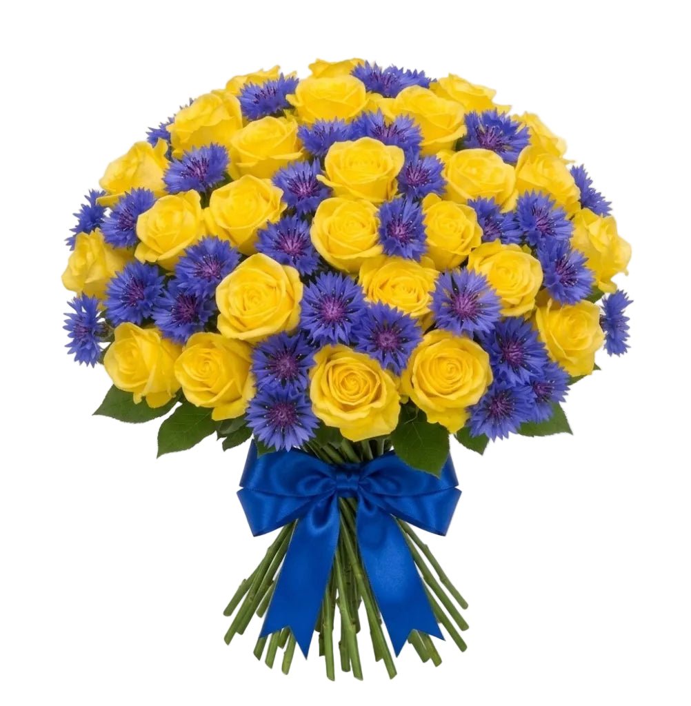 Pretty Roses with Cornflowers Bouquet - Florist London