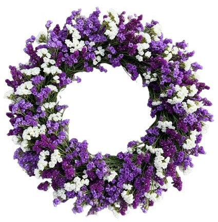 Purple and White Limonium Wreath