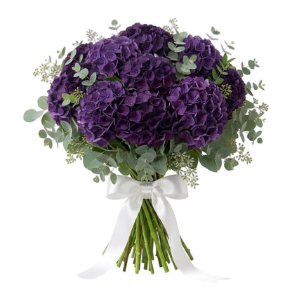 Purple Hydrangea with Eucalyptus Bouquet - Florist London