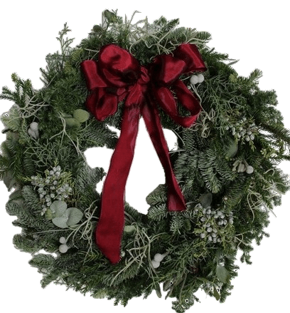 Rafined Holiday Door Wreath with Bow - Florist London