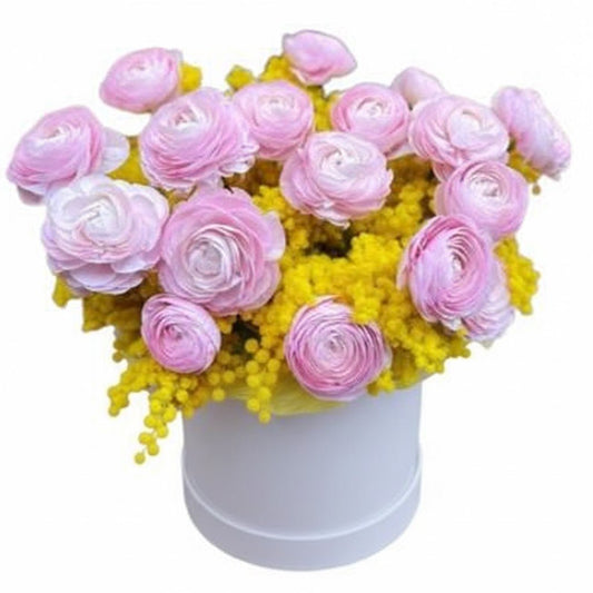 Ranunculus with Scented Mimosa Box - Florist London