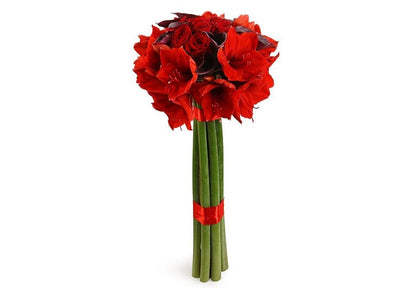 Red Amaryllis and Burgundy Calla Lily Bouquet - Florist London