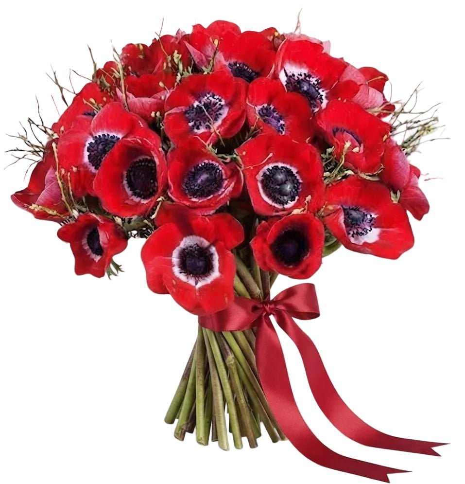 Red Anemone Classic Bouquet - Florist London