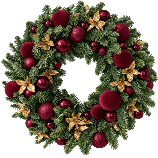 Red Charm Christmas Wreath - Florist London