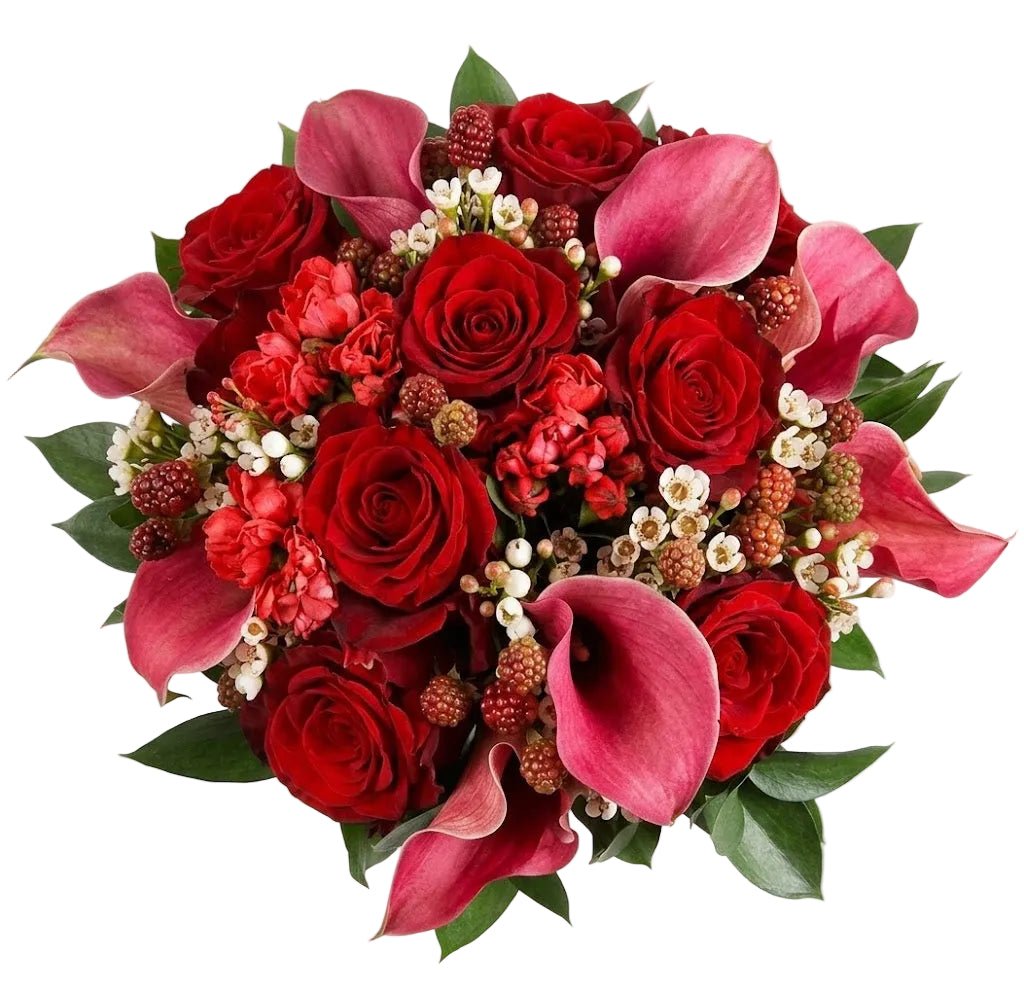 Red Colors Wedding Bouquet - Florist London