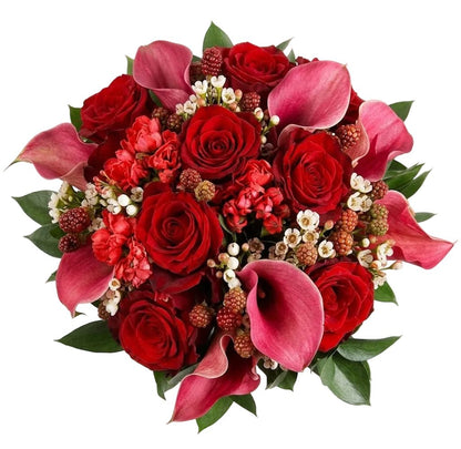 Red Colors Wedding Bouquet - Florist London