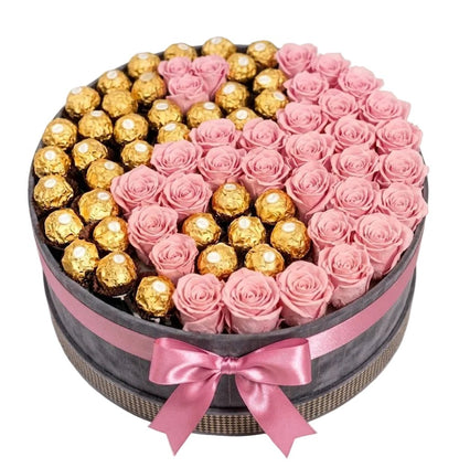 Red Roses with Ferrero Sweet Box - Florist London