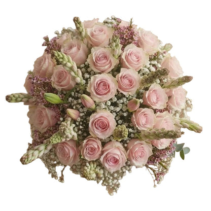 Romantic Pink Lilies, Roses and Tuberose Bouquet - Florist London