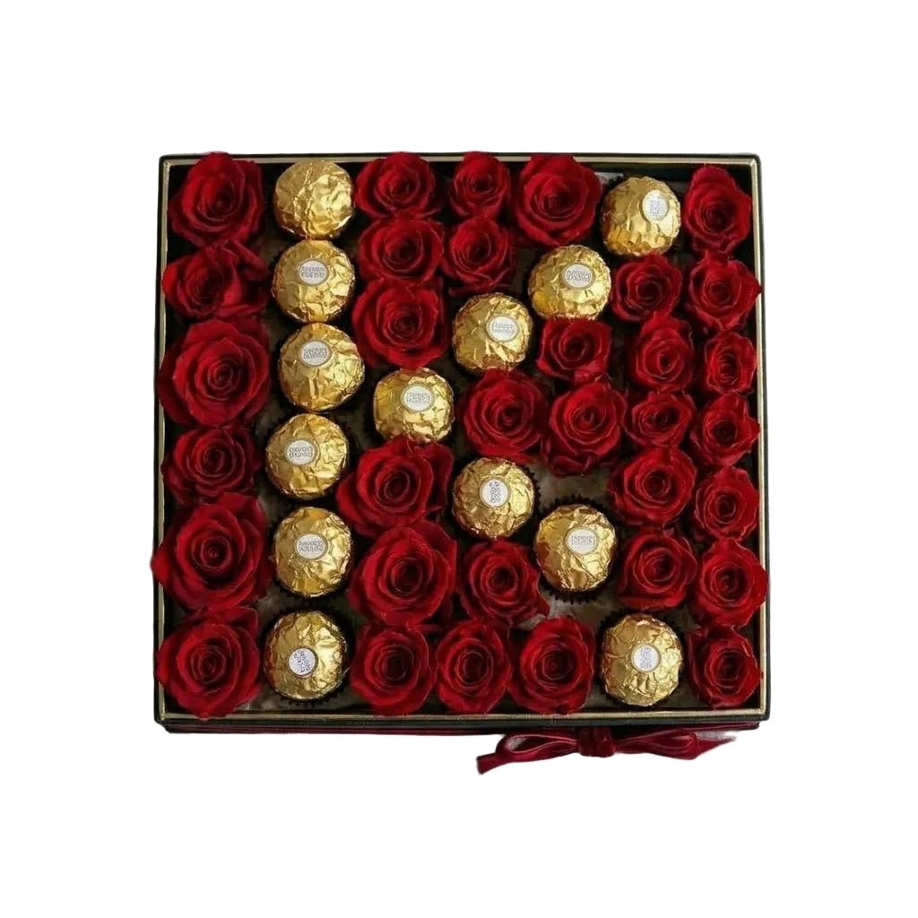 Roses with Chocolate Letter Box - Florist London