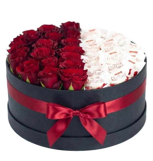Roses with Chocolates Elegant Box - Florist London