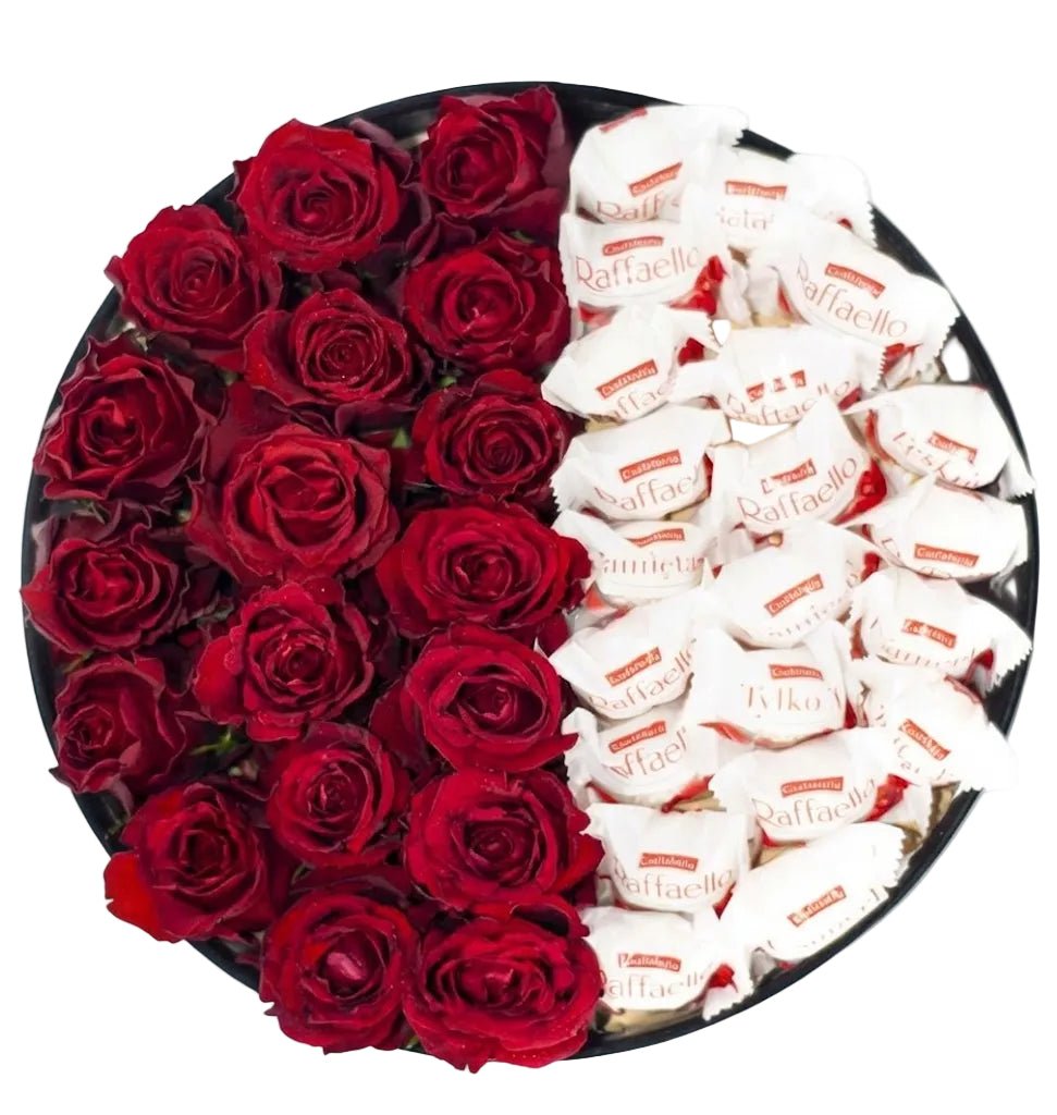 Roses with Chocolates Elegant Box - Florist London