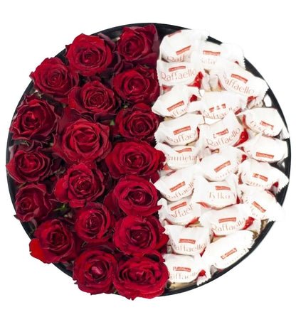 Roses with Chocolates Elegant Box - Florist London