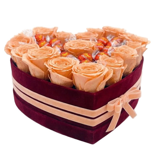 Roses with Lindt Truffles Box - Florist London