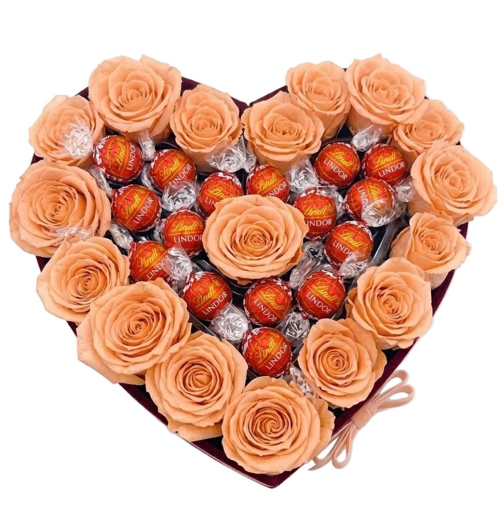 Roses with Lindt Truffles Box - Florist London