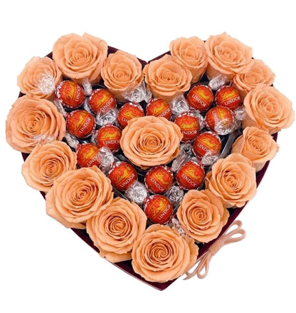 Roses with Lindt Truffles Box - Florist London