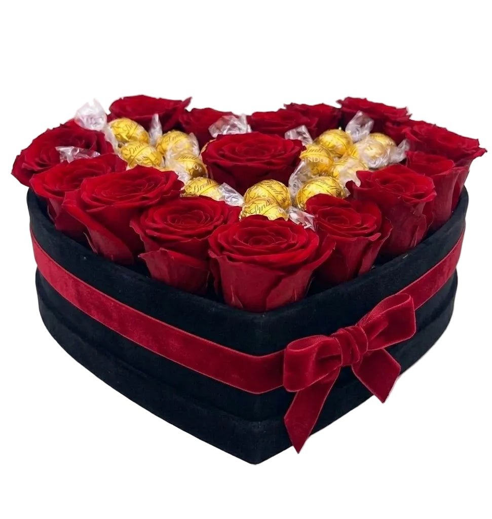 Roses with Lindt Truffles Box - Florist London