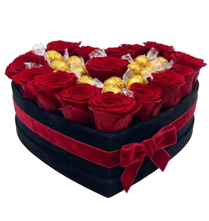 Roses with Lindt Truffles Box - Florist London