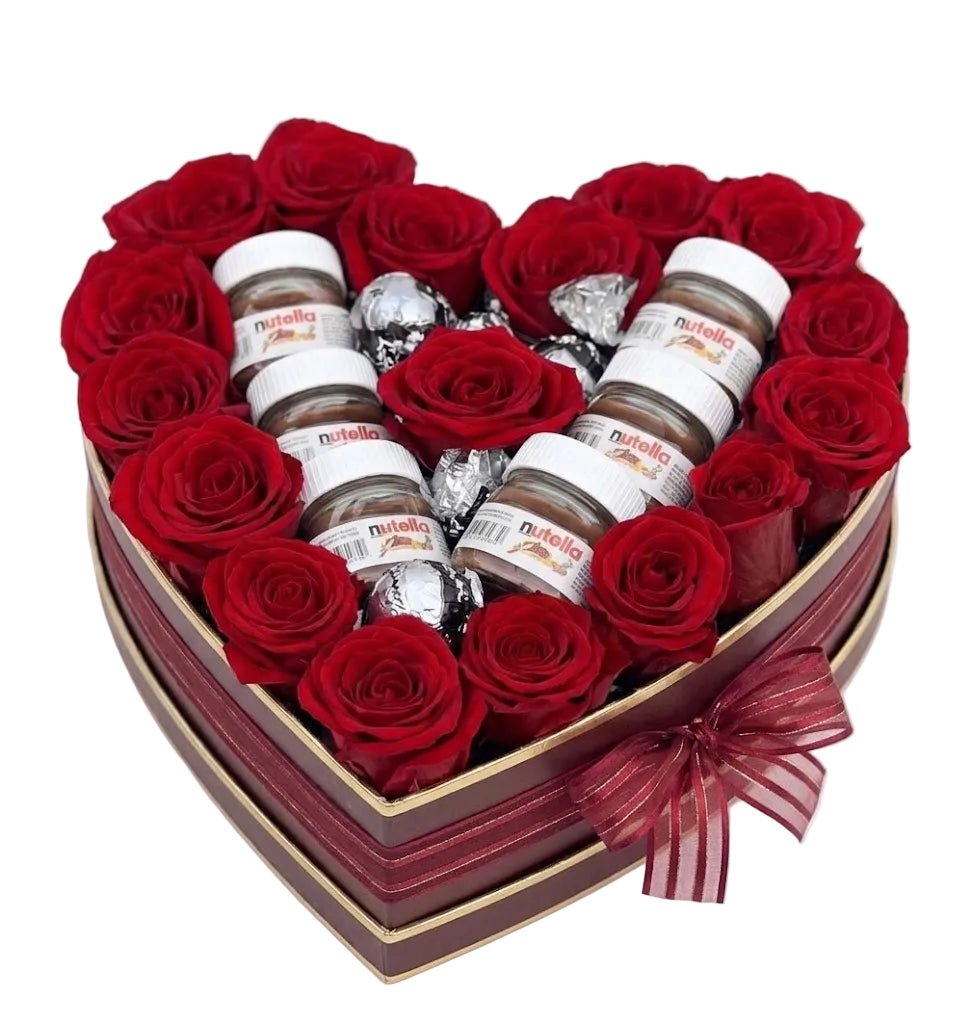 Roses with Mini Jar Box Arrangement - Florist London