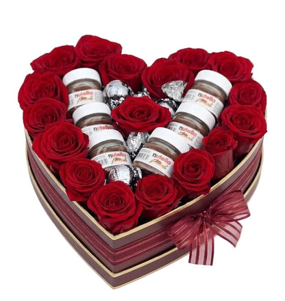 Roses with Mini Jar Box Arrangement - Florist London