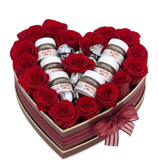 Roses with Mini Jar Box Arrangement - Florist London