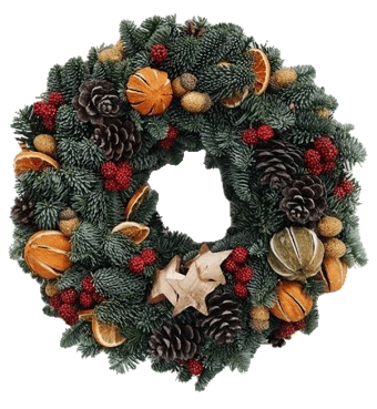 Rustic Elegant Fruits Festive Wreath - Florist London
