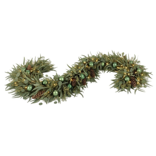 Rustic Eucalyptus Christmas Garland with Natural Cones - Florist London