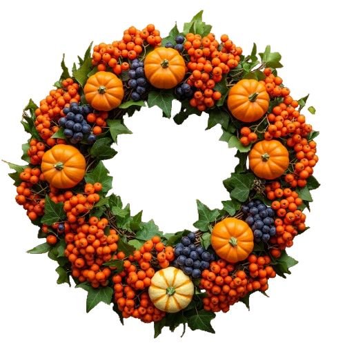Rustic Pumpkin Harvest Door Wreath - Florist London